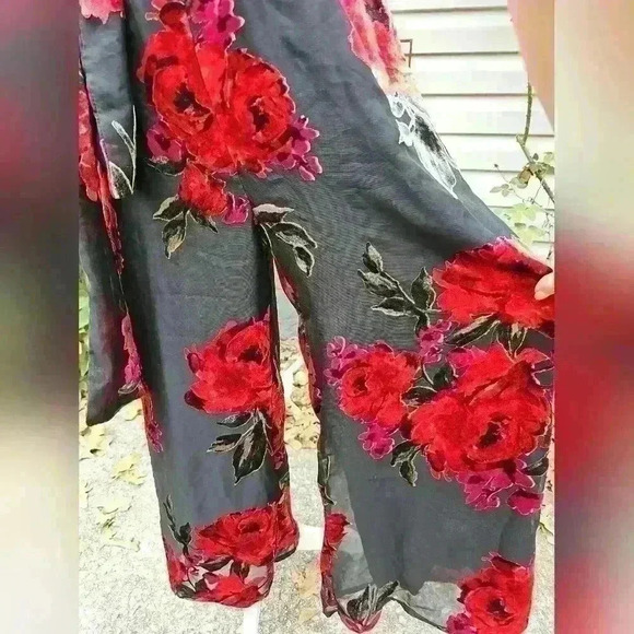 Ett Twa by Anthropologie jumper one piece red and black floral xs - Picture 4 of 5